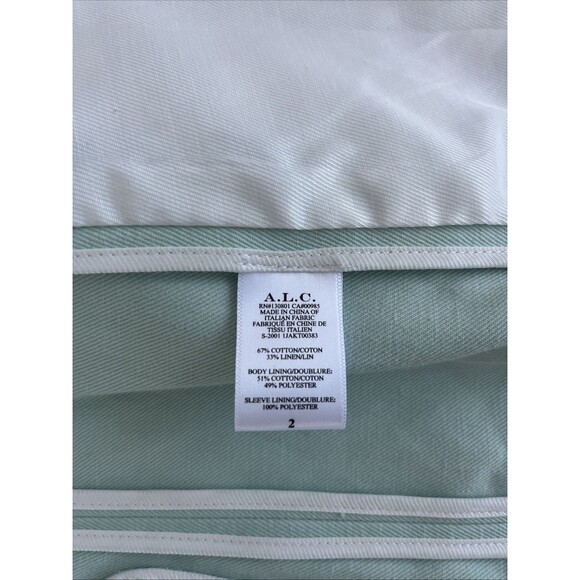 A.L.C Sedgwick II Blazer Mint Green Double Breasted Gold Button Jacket Size 2 - Picture 12 of 12